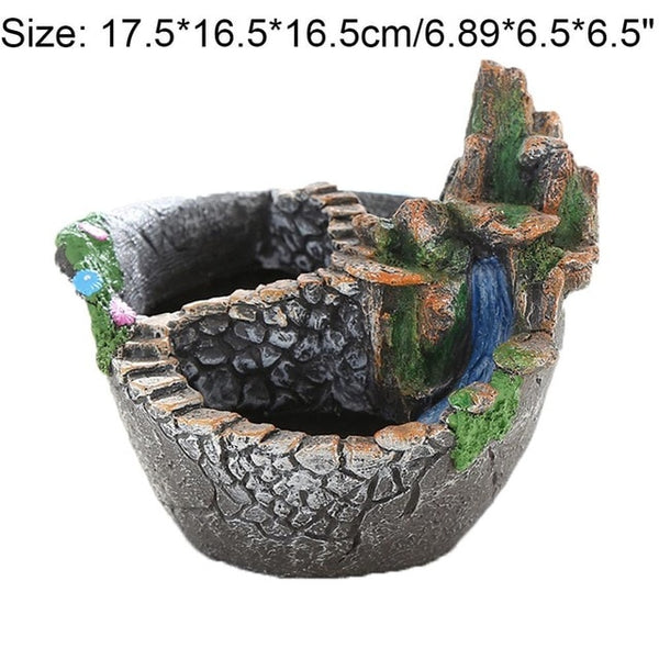 Succulent Plants Planter Flowerpot Resin Flower Pot Desktop Potted Holder Home Garden Decoration Plants Holder