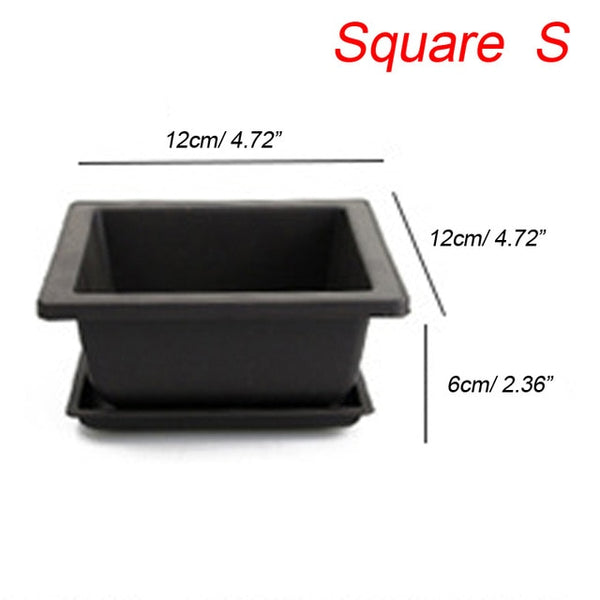 Planter Pot With Tray Plastic Succulents Pot Small Size Flowerpot Balcony Decorations Bonsai Nursery Pots Garden Supplies 35