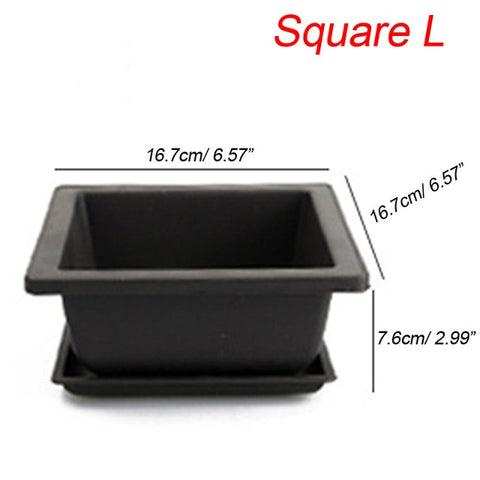 Planter Pot With Tray Plastic Succulents Pot Small Size Flowerpot Balcony Decorations Bonsai Nursery Pots Garden Supplies 35