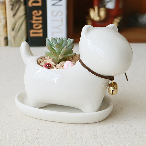Cute Animal Potted Flowers Gardening Succulents Planter Pot White Ceramic Flowerpot Lovely Animal Succulent Plants Flowerpot
