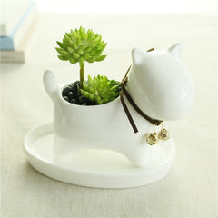 Cute Animal Potted Flowers Gardening Succulents Planter Pot White Ceramic Flowerpot Lovely Animal Succulent Plants Flowerpot