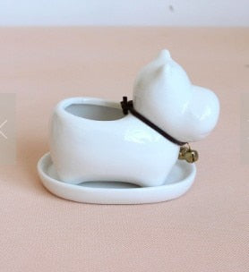 Cute Animal Potted Flowers Gardening Succulents Planter Pot White Ceramic Flowerpot Lovely Animal Succulent Plants Flowerpot