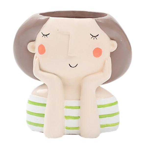 VICOODA Birthday Gift Ideas Succulent Plant Pot Cute Girl Flower Planter Vase Flowerpot Creat Design Home Garden Bonsai Pots