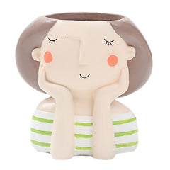 VICOODA Birthday Gift Ideas Succulent Plant Pot Cute Girl Flower Planter Vase Flowerpot Creat Design Home Garden Bonsai Pots