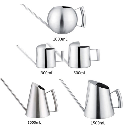 Household Stainless Steel Watering Can Kettle 300/500/1000/1500mL Garden Plant Flower Long Mouth Watering Garden Sprinkling Pot
