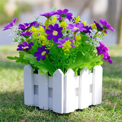 White Wood Fence Pastoral Flowerpot Vertical Garden Pots Planters Supplies For Artificial Flower Home Garden Wedding Decoration