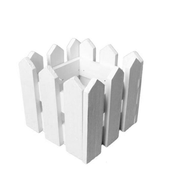 White Wood Fence Pastoral Flowerpot Vertical Garden Pots Planters Supplies For Artificial Flower Home Garden Wedding Decoration