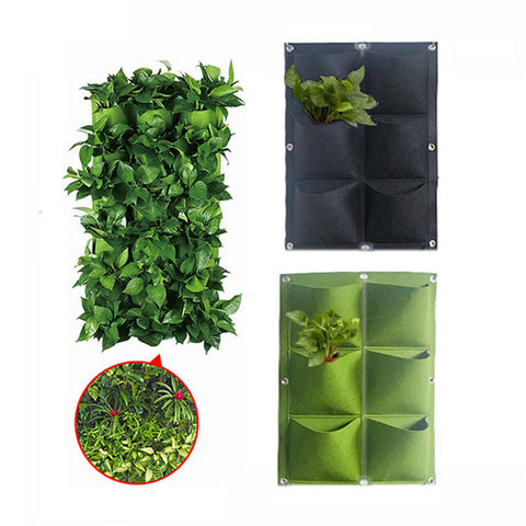 Garden Plant Wall Hanging Planting Bag 2/6 Pocket Planting Bag Planter Vertical Garden Vegetable Iife Garden Bag Household Goods