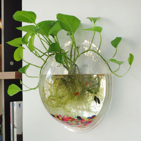 Creative Design Hanging Wall Glass Ball Vase Flower Planter Pot Terrarium Fish Tank Aquarium Container Home Garden Deco