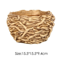 Succulent Plants Planter Flowerpot Resin Flower Pot Desktop Potted Holder Home Garden Decoration Plants Holder