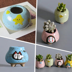 Hot Ceramics MINI Flower Pots For Succulent Plants Nursery Garden Planter Window Box Flower Trough Pot Plants Garden Supplies