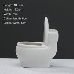 White Ceramic Toilet Flower Pot Creative DIY Design Planter for Succulents Plants Gardening Small Flowerpot Home office decor