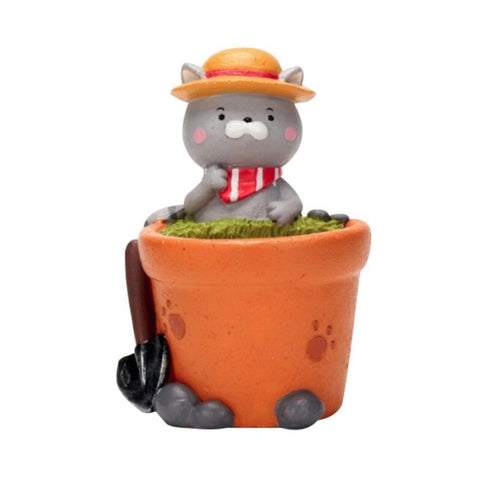 Creative Flower Pot Cartoon Cat Planter Resin Pots Succulent Plant Flower Pot Birthday Gift Home Garden Office Desktop Decor