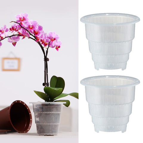 Convenient Plastic Mesh Pot Orchid Flower Planter Container Home Gardening Decor FP8