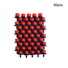 50 Drippers/Pack Eight-hole Small Red Cap Adjustable Flow Dripper Watering Kits