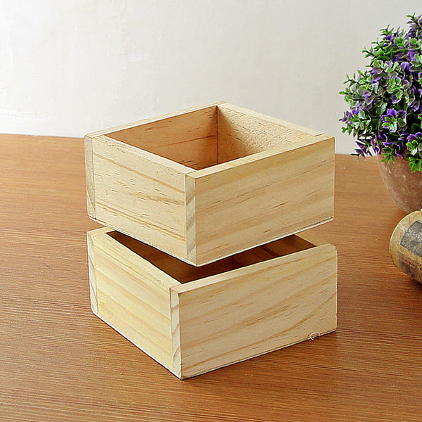 9.5*9.5*5CM Wooden Succulent Pots Garden Succulent Planter Wood Box Handmade Planting Storage Box Table Flower Pots