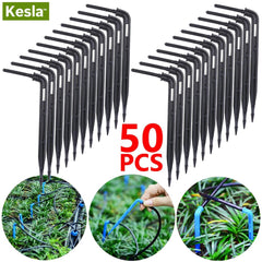KESLA 50PCS Bend Arrow Dripper Micro Drip Irrigation Kit Emitters for 3/5mm Hose Garden Watering Saving Micro Dripper Greenhouse