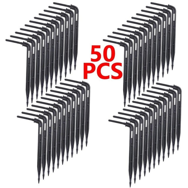 KESLA 50PCS Bend Arrow Dripper Micro Drip Irrigation Kit Emitters for 3/5mm Hose Garden Watering Saving Micro Dripper Greenhouse