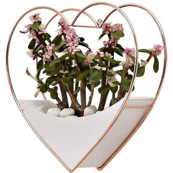 Home Living Room Wall Decoration Garden Decoration Flowerpot Wall Hanging Decor Succulent Planter Flower Pot Heart Hang Basket