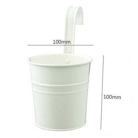 10 Colors Hanging Flower Pots  Hook Wall Pots Garden Pots Balcony Planters Metal Bucket Flower Holders Home Decor High Quality