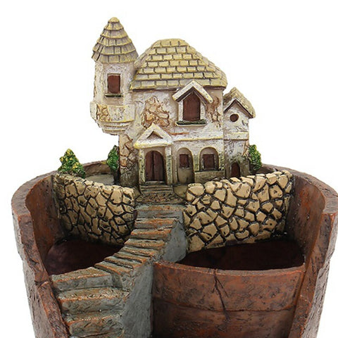 Promotion! Mini House Figurines Resin Flower Pot For Herb Cacti Succulent Plants Planter Home Garden  Micro-  Landscape Decor Cr