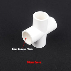 10pcs/lot Inner Dia 20mm White PVC Joint Aquarium Agricultural Sprinkler Irrigation Garden Water Pipe Connector Pipes Fittings