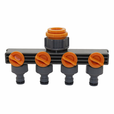 1"to3/4"to1/2"  Female Thread 4 Way Hose Splitters For Automatic Watering Water Pipe Linker Timer Garden Water Irrigation Tool