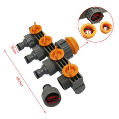 1"to3/4"to1/2"  Female Thread 4 Way Hose Splitters For Automatic Watering Water Pipe Linker Timer Garden Water Irrigation Tool