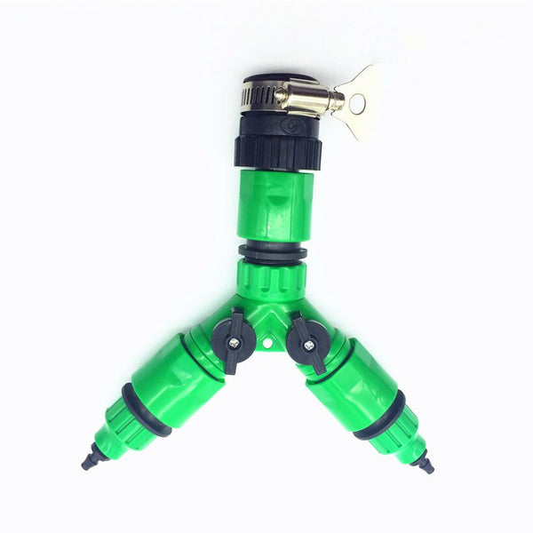 1Pcs Water-tap Universal Connector 3/4' Connection Pipe 1/4' Barbed Quick Connector Two Lines Couping Valve Hose Drip Irrigation