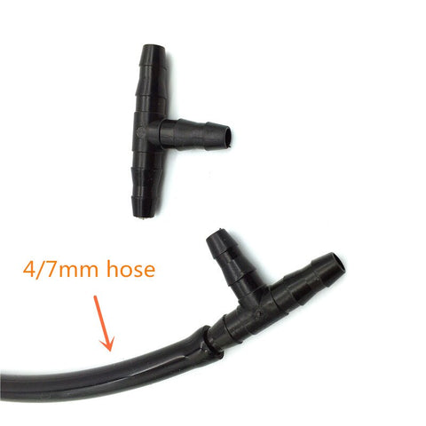200 Pcs Barb Tee Connector Drip Connection 1/4 Inch Hose Garden Lawn Watering Irrigation  4/7 Mm Hose Connector