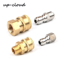 Brass 3/8" High Pressure Quick Connector Car washer Adapter Water Gun Hydraulic Couplers Couplings For Garden Irrigation