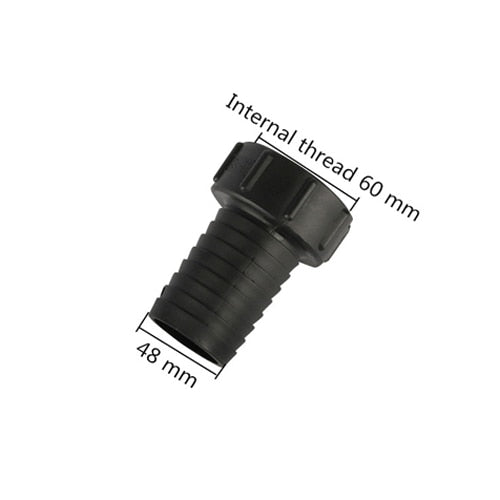 60mm Thread IBC Water Tank Adapter 1/2" 3/4" 1" 1.25" 1.5" 2" Pipe Barbed Interface Garden Pipe Fittings IBC Tank Connectors