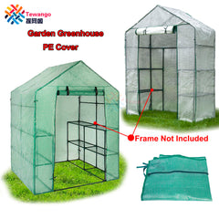 Tewango Garden Greenhouse PE Cover Plants Keep Warm Sunroom For Flowers Roll-up Windows Without Frame 69*49*160cm/143*73*195cm