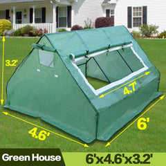 AULAYSED Greenhouse 6'X4.6'X3.2' Garden House Bird Pest Control Durable Protect Plants Flowers water proof insulation with Stand