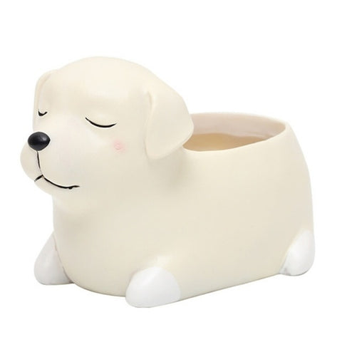 Creative Flower Pot Cartoon Dog Planter Puppy Resin Planters Pots For Flowers Flower Desktop Macetas Home Garden
